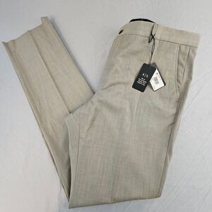 A/X Armani Exchange Size 42 Wool Suit Pants Grey Slim Unhemmed NWT $220 L671